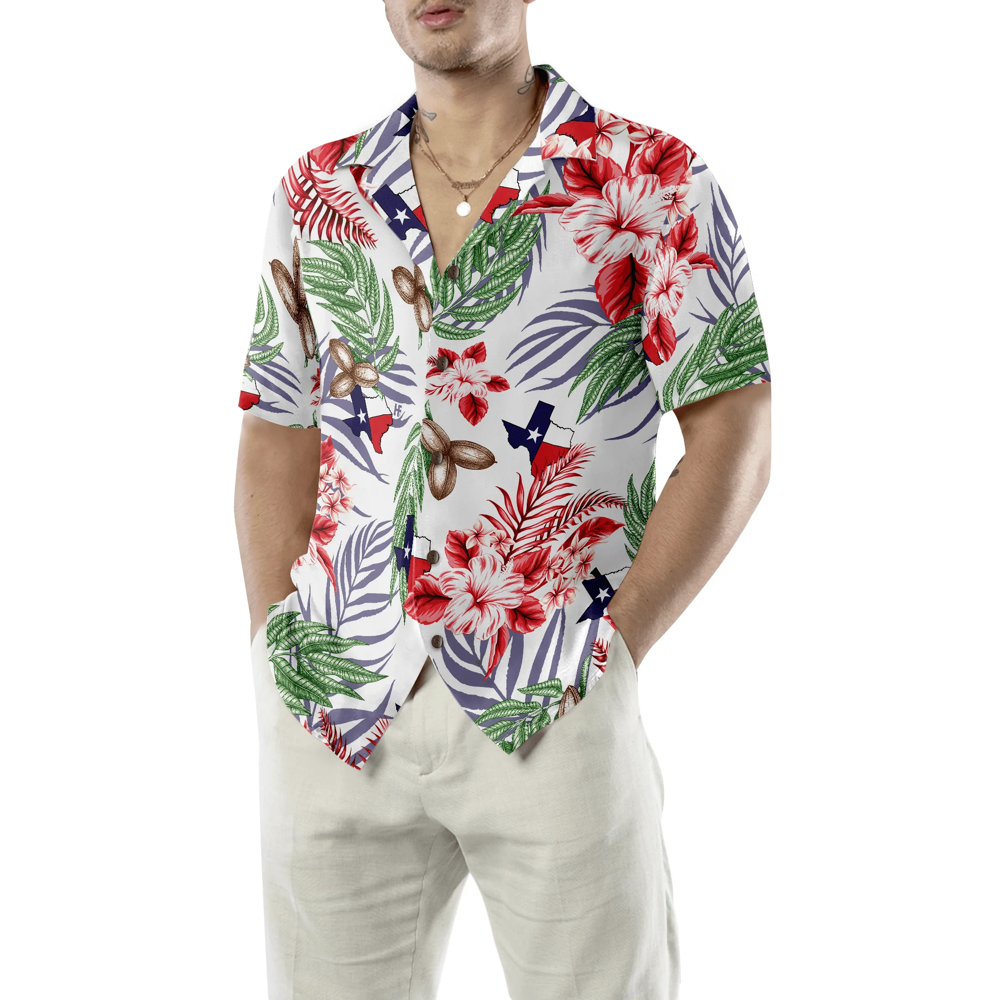 Bluebonnet Texas Pecan Hawaiian Shirt, Button Down Floral Texas Flag, Proud Texas, Summer Aloha Shirt Perfect Unique Gift For Men Women - Image 5