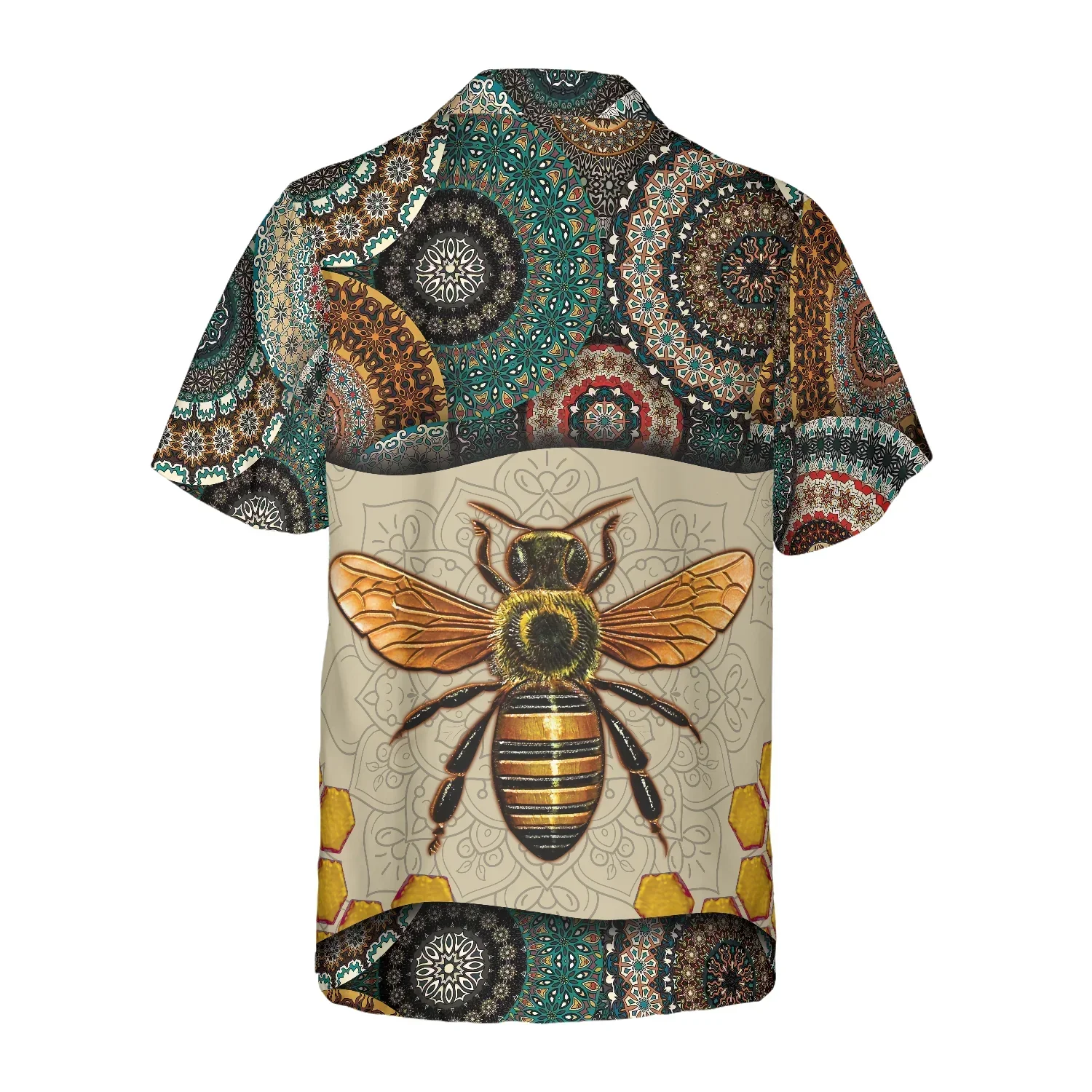 Boho Mandala Bee Hawaiian Shirt, Summer Aloha Shirts For Men Women, Perfect Gift For Husband, Wife, Boyfriend, Friend - Image 2
