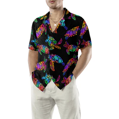 Boho Style Sea Turtle Hawaiian Shirt, Sea Turtle Aloha Shirt For Men - Perfect Gift For Sea Turtle Lovers, Husband, Boyfriend, Friend, Family - Image 5