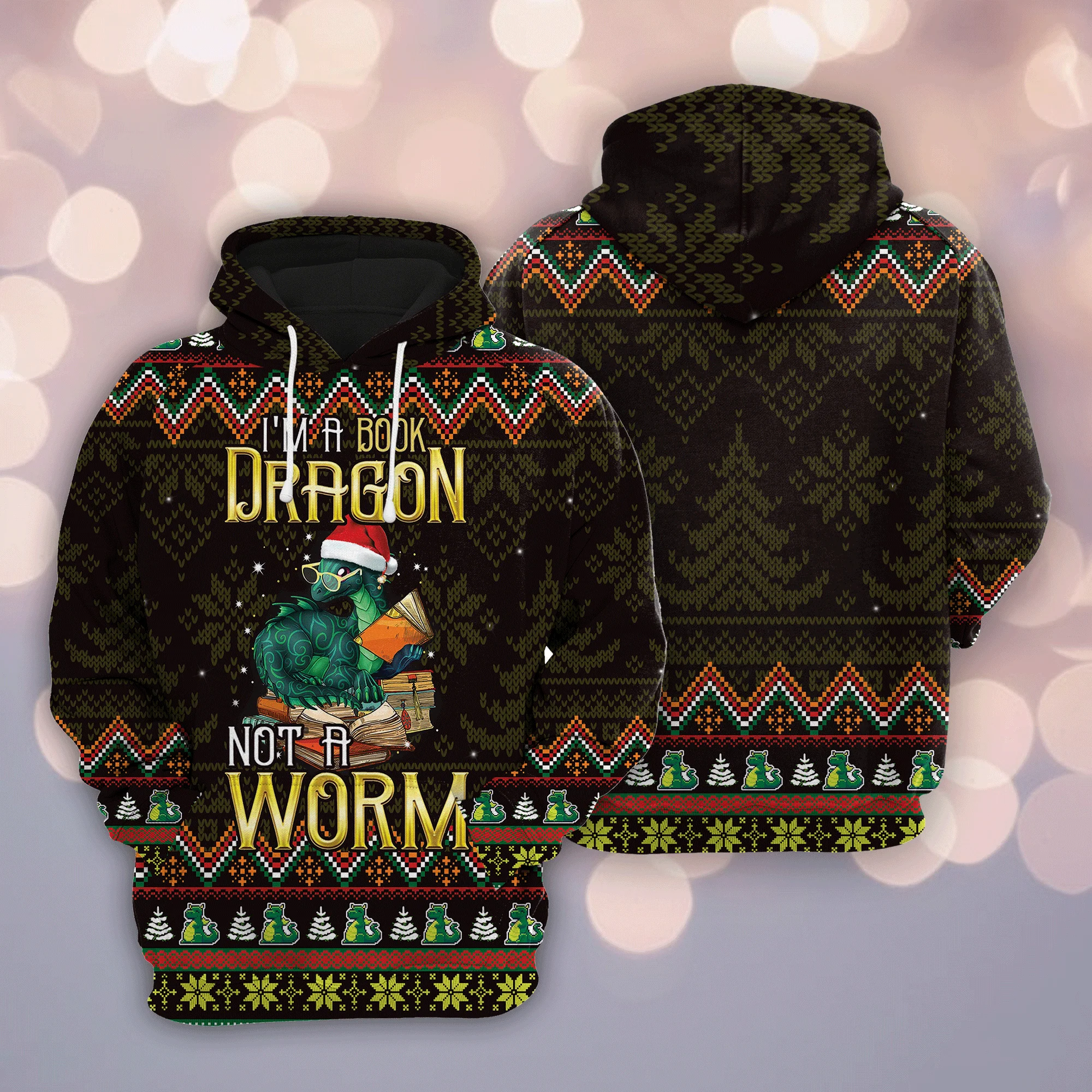 Bookworm Pullover Halloween Premium Hoodie Please Im A Book Dragon, Perfect Outfit For Men And Women On Christmas New Year Autumn Winter - Image 3