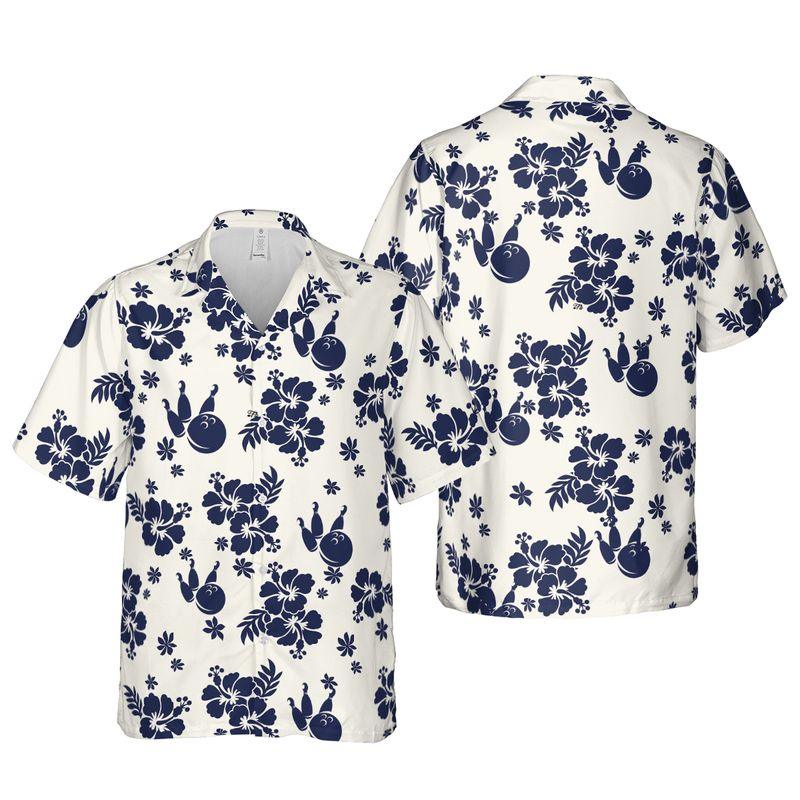 Bowling Aloha Hawaiian Shirts For Summer Outfit, Blue Tropical Hawaiian Shirt For Men Women, Beach Wear Gift For Bowlers, Friend, Bowling Lovers - Image 4
