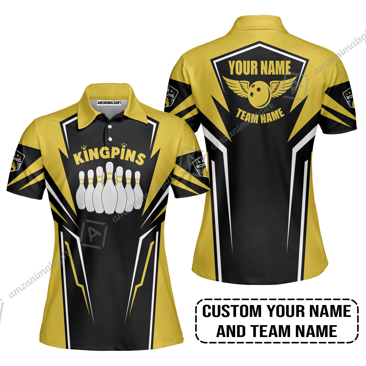 Bowling Custom Bowling Jersey - Custom Name King Pins Bowling Team Personalized Bowling Jersey - Image 7