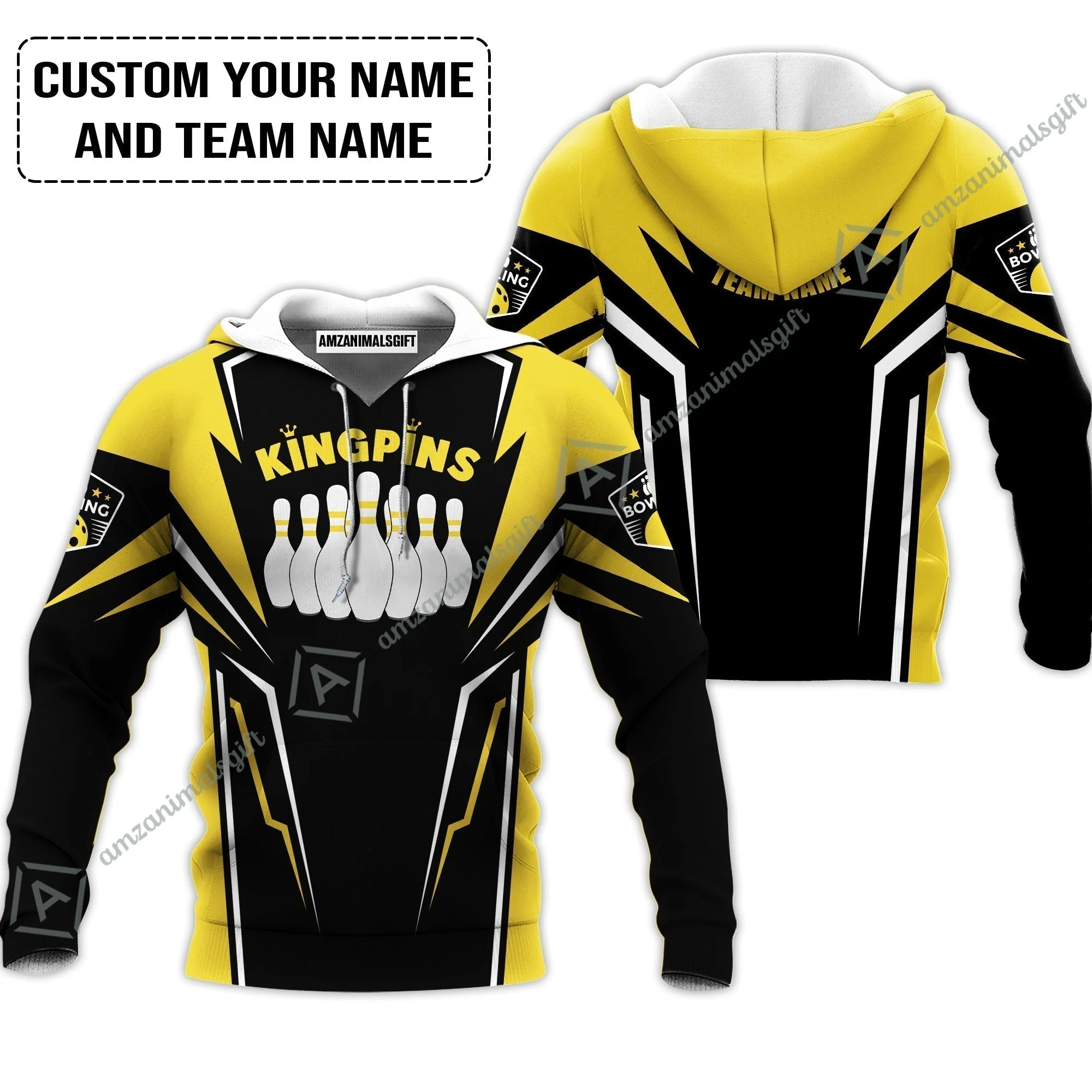 Bowling Custom Hawaiian Shirt - Custom Name King Pins Bowling Team Personalized Hawaiian Shirt - Image 6