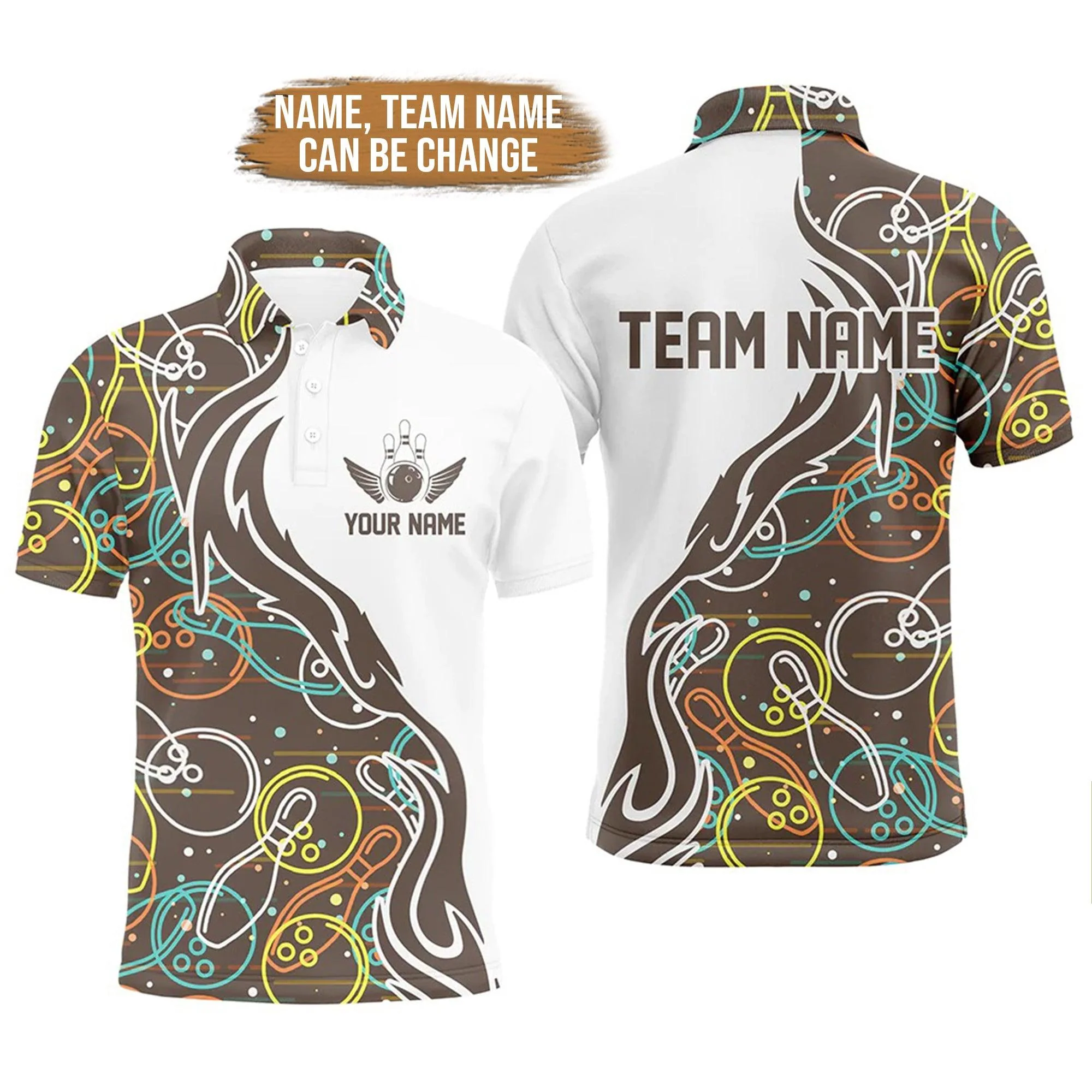 Bowling Custom Men Polo Shirt - Custom Name Bowling Polo Shirts For Men Personalized Bowling Polo Shirt - Perfect Gift For Friend, Family