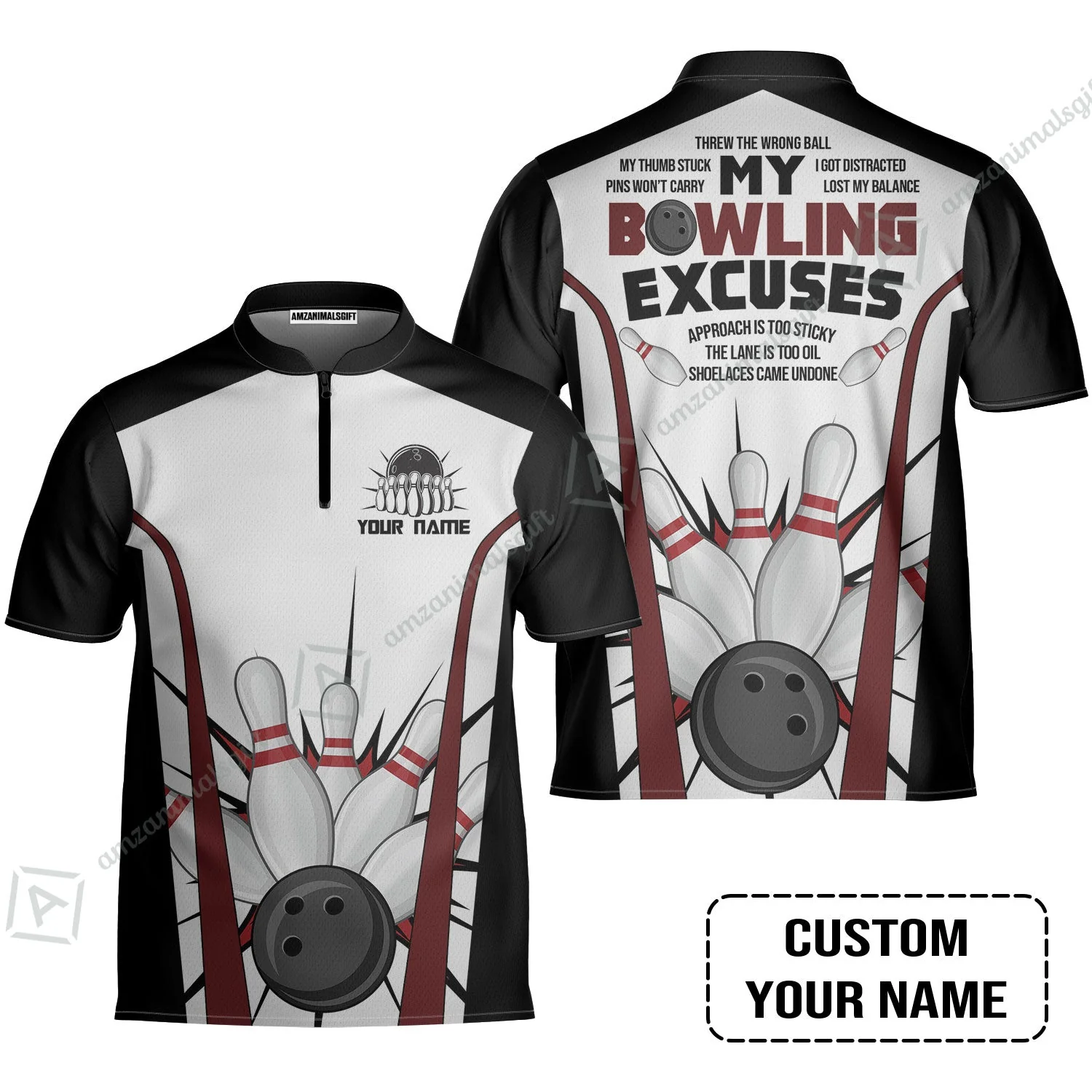 Bowling Custom Men Polo Shirt - Custom Name Funny Men's Polo Bowling Personalized Bowling Polo Shirt - Gift For Friend, Family - Image 6