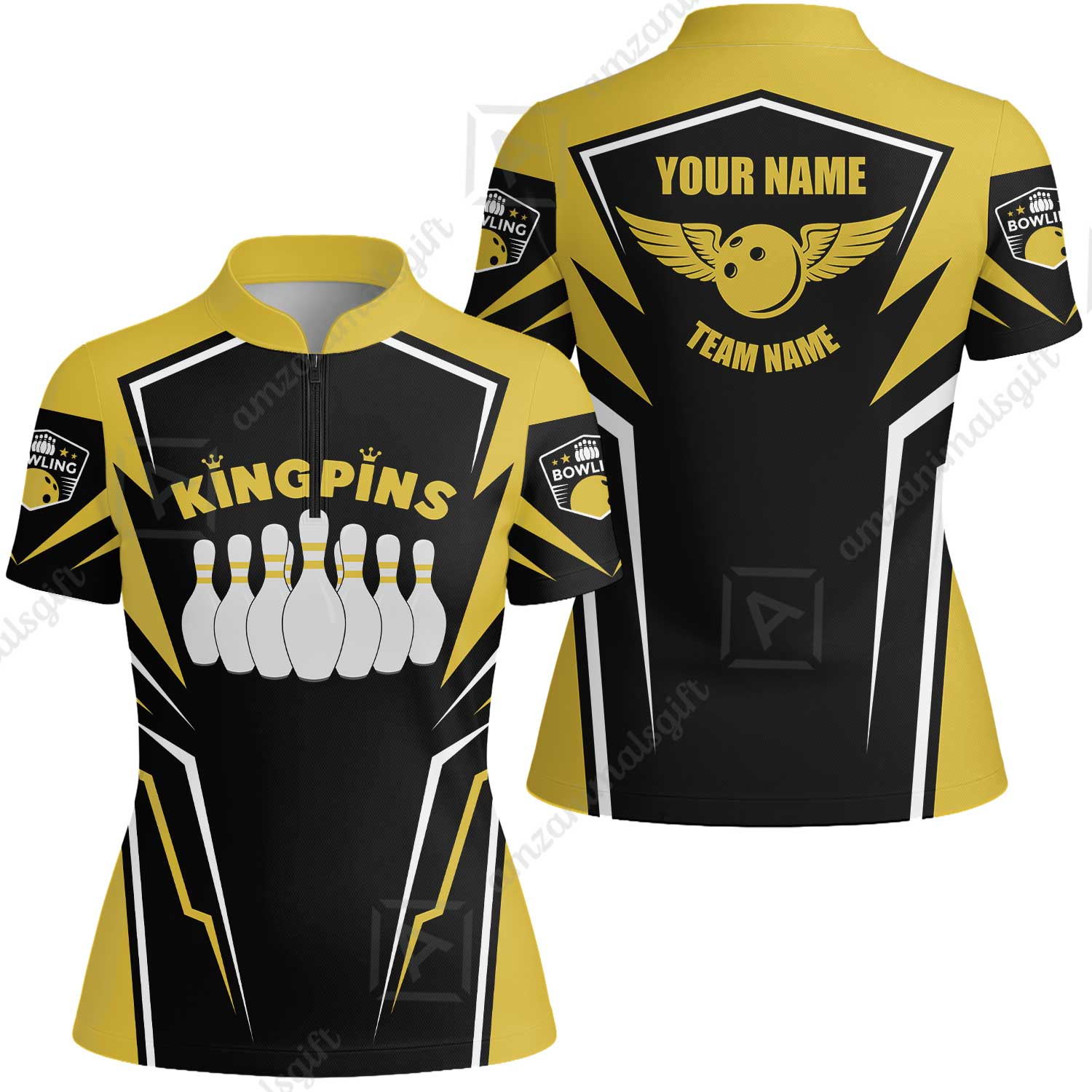 Bowling Custom Men Polo Shirt - Custom Name King Pins Bowling Team Personalized Bowling Polo Shirt - Image 14