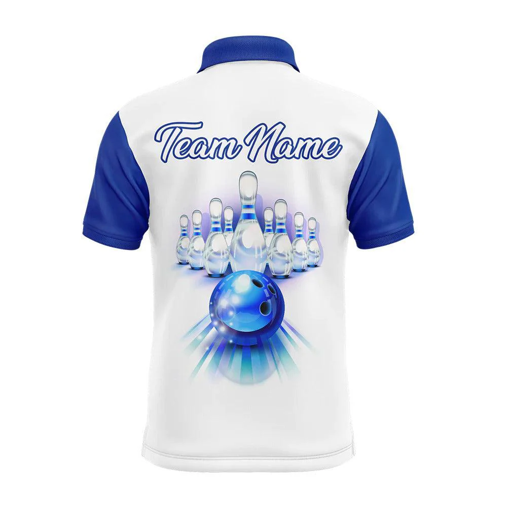 Bowling Custom Men Polo Shirt - Custom Name Polo Shirt for Men Blue Personalized Bowling Polo Shirt - Perfect Gift For Friend, Family - Image 3
