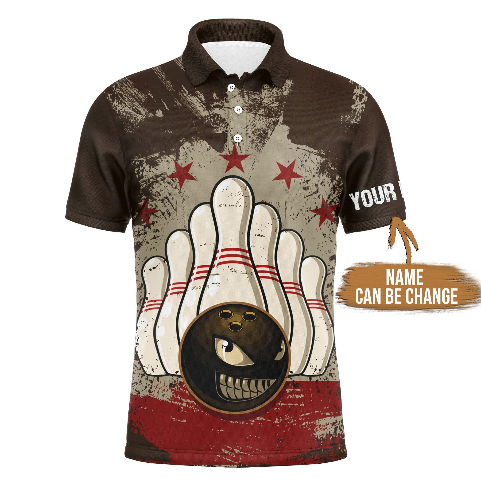 Bowling Custom Men Polo Shirt - Custom Name Retro Bowling Personalized Bowling Polo Shirt - Perfect Gift For Friend, Family