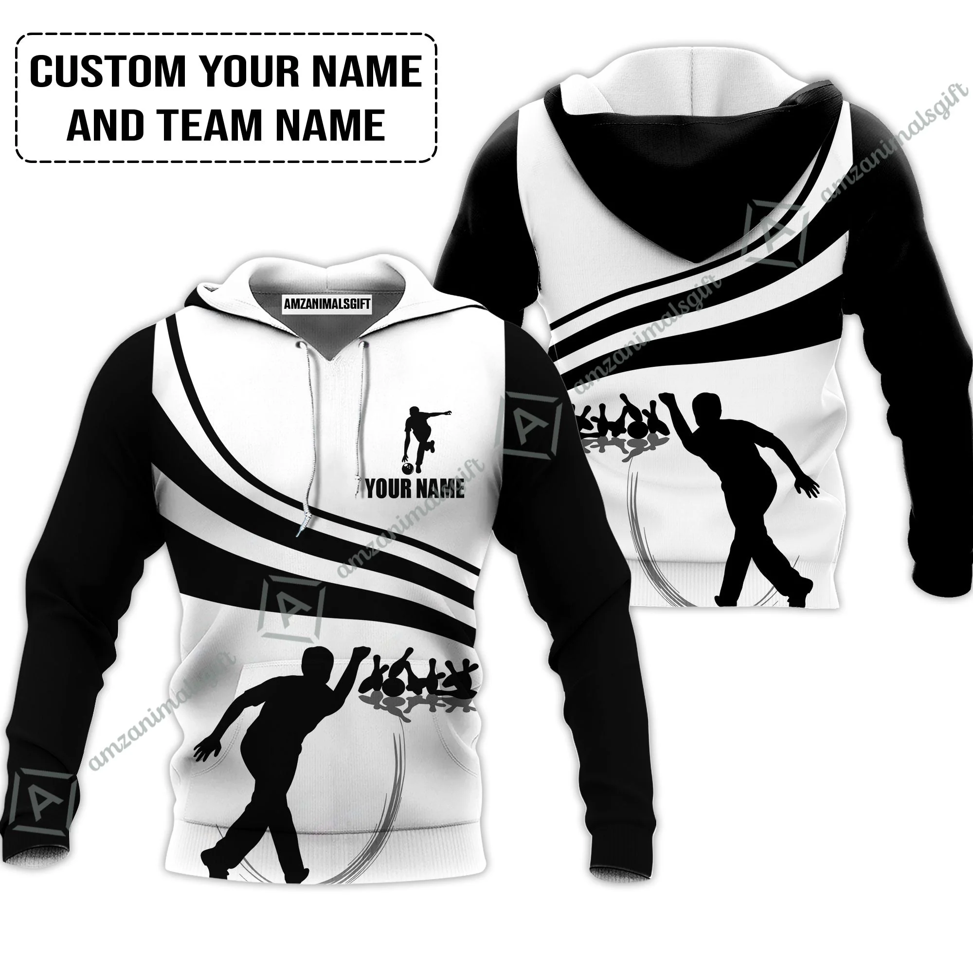 Bowling Custom Name Hawaiian Shirt - Black and Gold Men Bowlers Personalized Hawaiian Shirt - Image 7