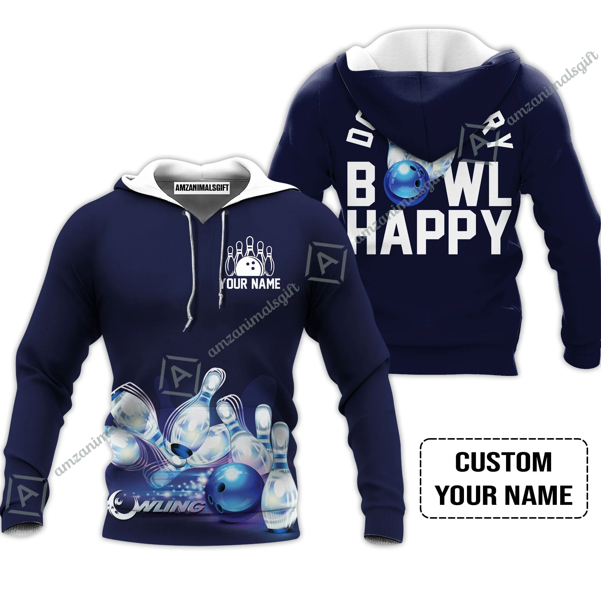 Bowling Custom Name Women Polo Shirt - Don't Worry Bowl Happy Personalized Women Polo Shirt - Gift For Friend, Family, Bowling Lovers - Image 4