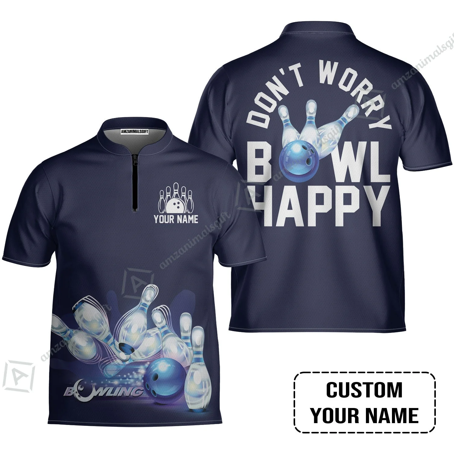 Bowling Custom Name Women Sleeveless Polo Shirt- Don't Worry Bowl Happy Personalized Women Sleeveless Polo Shirt - Gift For Friend, Family, Bowling Lovers - Image 6