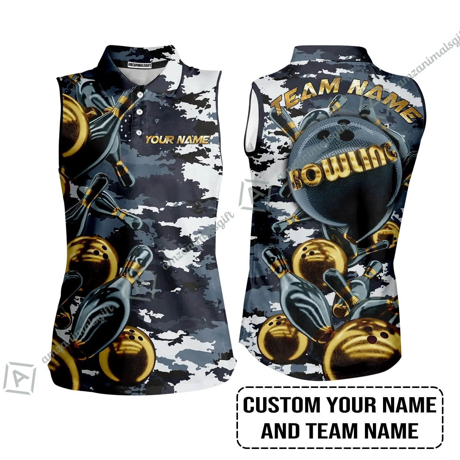 Bowling Custom Sweatshirt - Custom Name Camo Navy Bowling Personalized Sweatshirt - Image 8