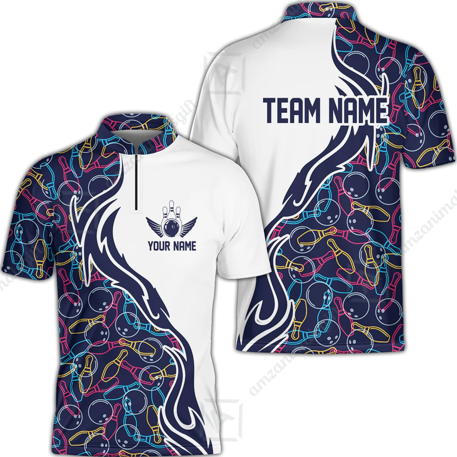 Bowling Custom Women Polo Shirt - Custom Name Bowling Personalized Bowling Polo Shirt - Gift For Friend, Family, Bowling Lovers - Image 3