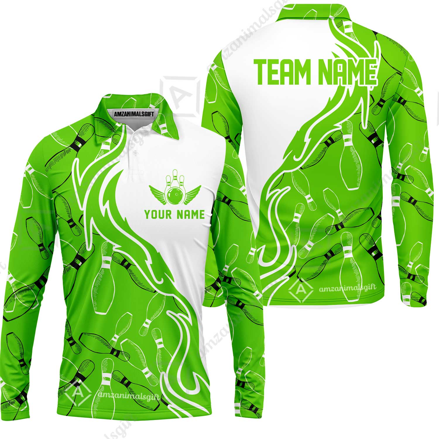 Bowling Custom Women Polo Shirt - Custom Bowling Team Jersey, Bowling uniforms Ball & Pins Personalized Bowling Name And Team Name - Image 5