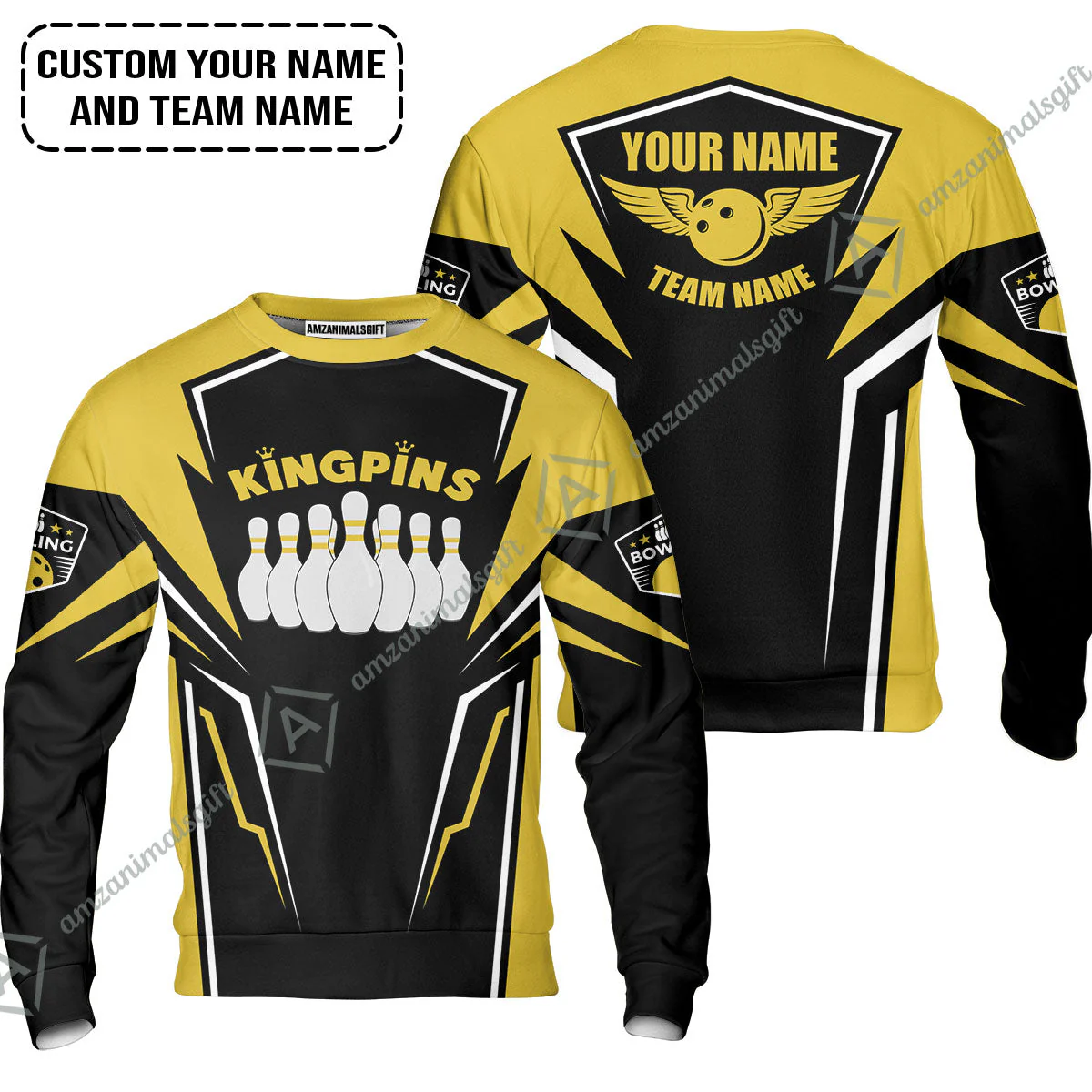 Bowling Custom Women Polo Shirt - Custom Name King Pins Bowling Team Personalized Women Polo Shirt - Image 3