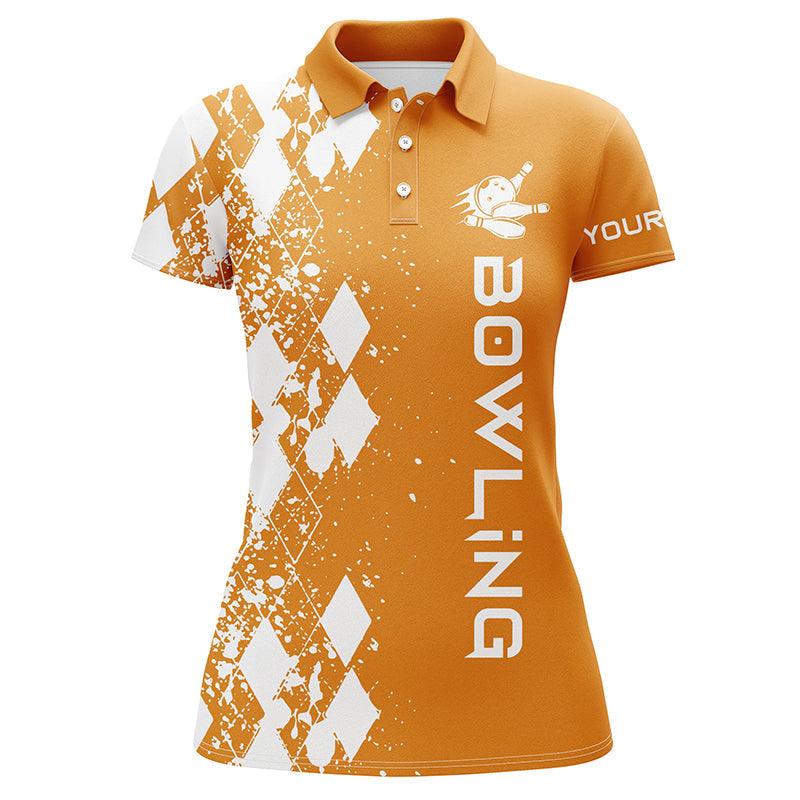 Bowling Custom Women Polo Shirt - Custom Name Polo Shirt, Argyle Pattern Personalized Bowling Polo Shirt- Gift For Friend, Family, Bowling Lovers - Image 5