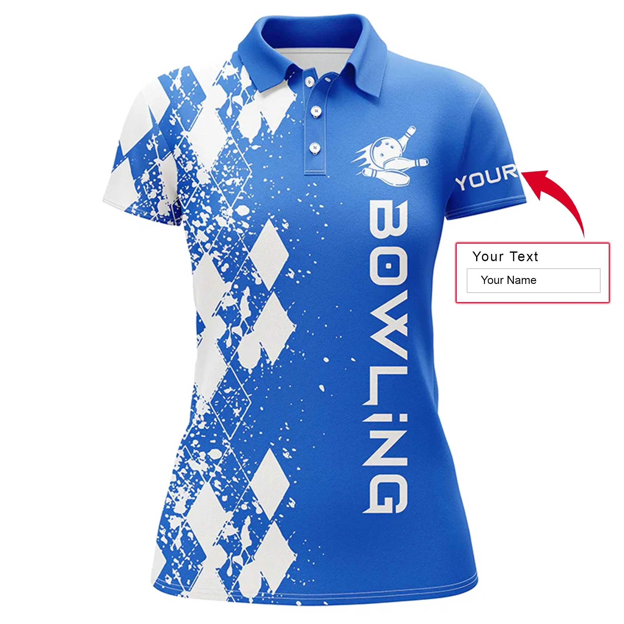Bowling Custom Women Polo Shirt - Custom Name Polo Shirt, Personalized Bowling Polo Shirt - Gift For Friend, Family, Bowling Lovers - Image 4