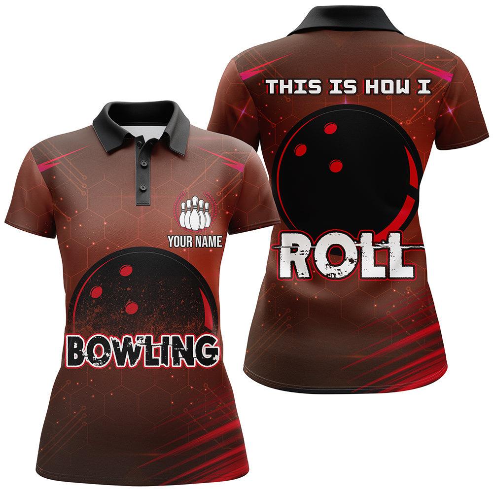 Bowling Custom Women Polo Shirt - Custom Name This Is How I Roll Polo Bowling Personalized Bowling Polo Shirt - Gift For Friend, Family, Bowling Lovers - Image 2