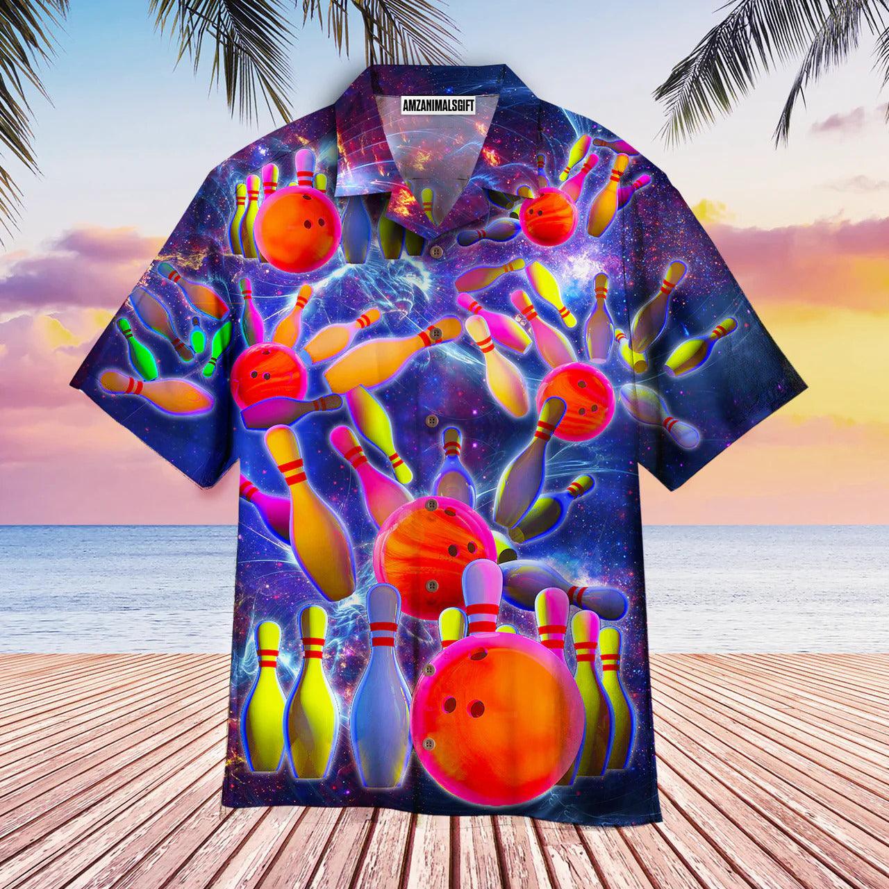 Bowling Hawaiian Shirt, Bowling In The Universe Aloha Hawaiian Shirts For Men and Women - Gift For Bowling Lovers, Friend, Family