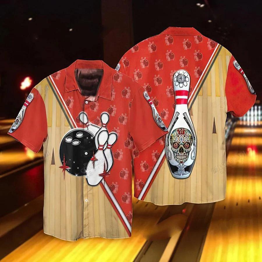 Bowling Hawaiian Shirt, Bowling Skull Hawaiian Shirt, Bowling Aloha HawaiianShirt For Men - Perfect Gift For Bowling Lovers, Bowlers