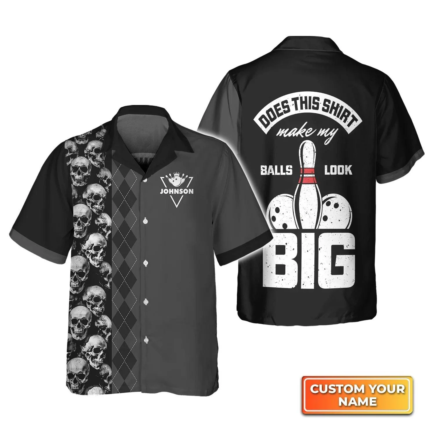 Bowling Hawaiian Shirt Custom Name - Bowling Does This Shirt Make My Ball Look Big Personalized Aloha Hawaiian Shirt - Gift For Friend, Family, Bowling Lovers - Image 3