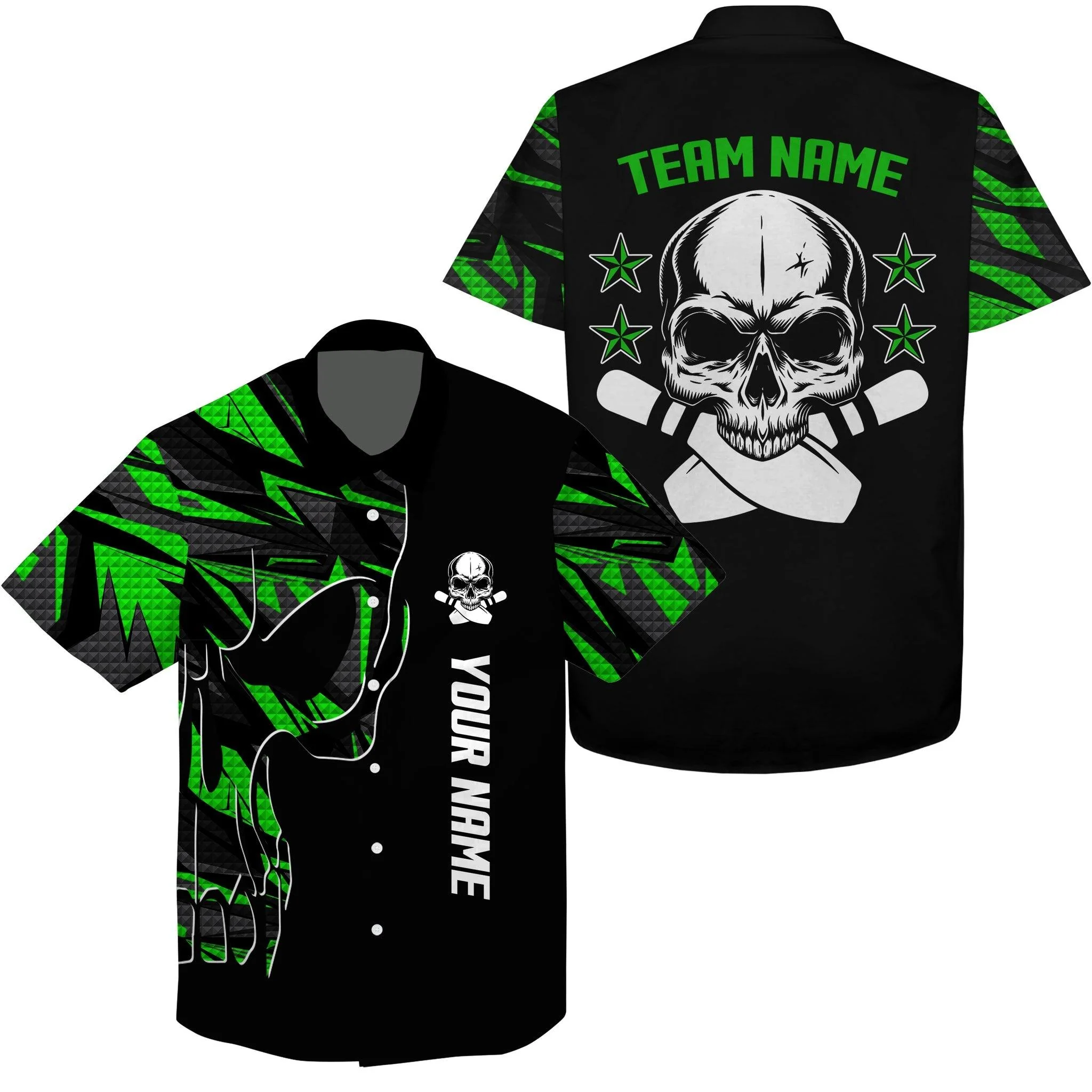 Bowling Hawaiian Shirt Custom Name, Bowling Skull Personalized Hawaiian Shirt For Men Women, Bowling Lovers, Bowlers