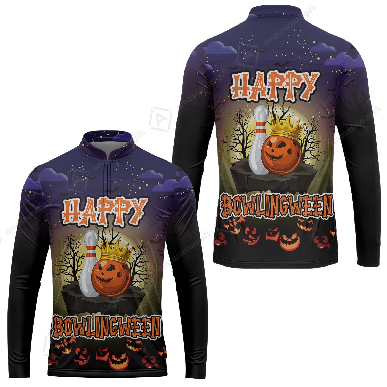 Bowling Hawaiian Shirt, Halloween Bowling Happy Bowlinween Aloha Hawaiian Shirts For Men and Women - Gift For Bowling Lovers, Friend, Family - Image 2