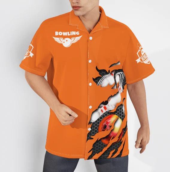 Bowling Hawaiian Shirt, This Is How I Roll Bowling Orange Aloha Hawaiian Shirts For Men and Women - Gift For Bowling Lovers, Friend, Family - Image 2