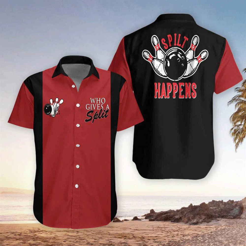 Bowling Hawaiian Shirt, Who Gives A Split Bowling Red Aloha Hawaiian Shirts For Men and Women - Gift For Bowling Lovers, Friend, Family