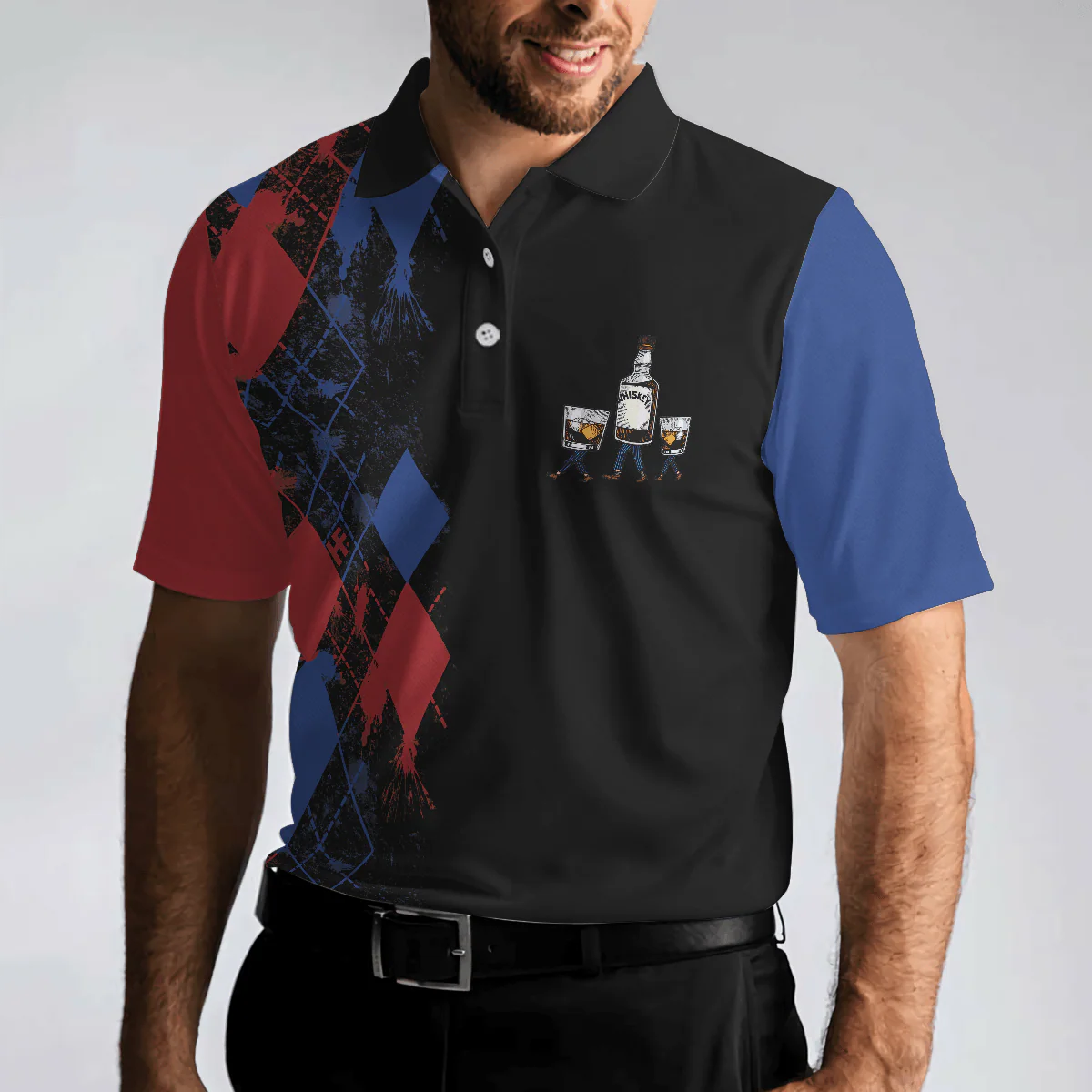 Bowling Men Polo Shirt - Argyle Pattern Bowling Polo Shirts, If I'm Drunk Bowling Polo Shirt For Men - Gift For Bowling Lovers, Bowlers - Image 6