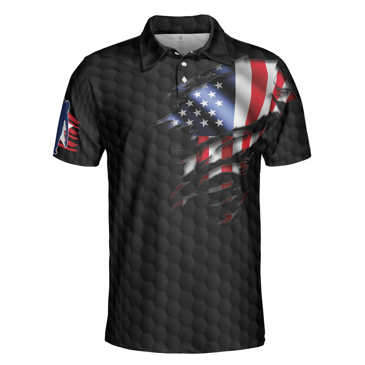 Bowling Men Polo Shirt - Black American Flag, Cool Bowling Polo Shirt For Men - Perfect Gift For Friend, Family, Bowling Lovers - Image 5