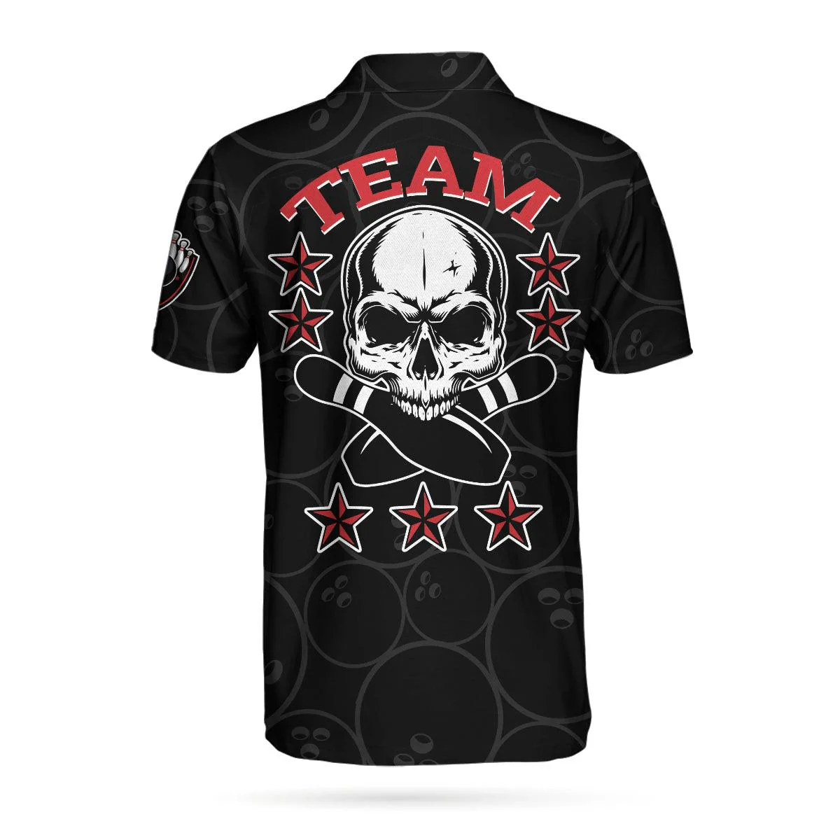 Bowling Men Polo Shirt - Bowling And Skull Team Black Bowling Polo Shirt - Gift For Friend, Family, Bowling Lovers - Image 2