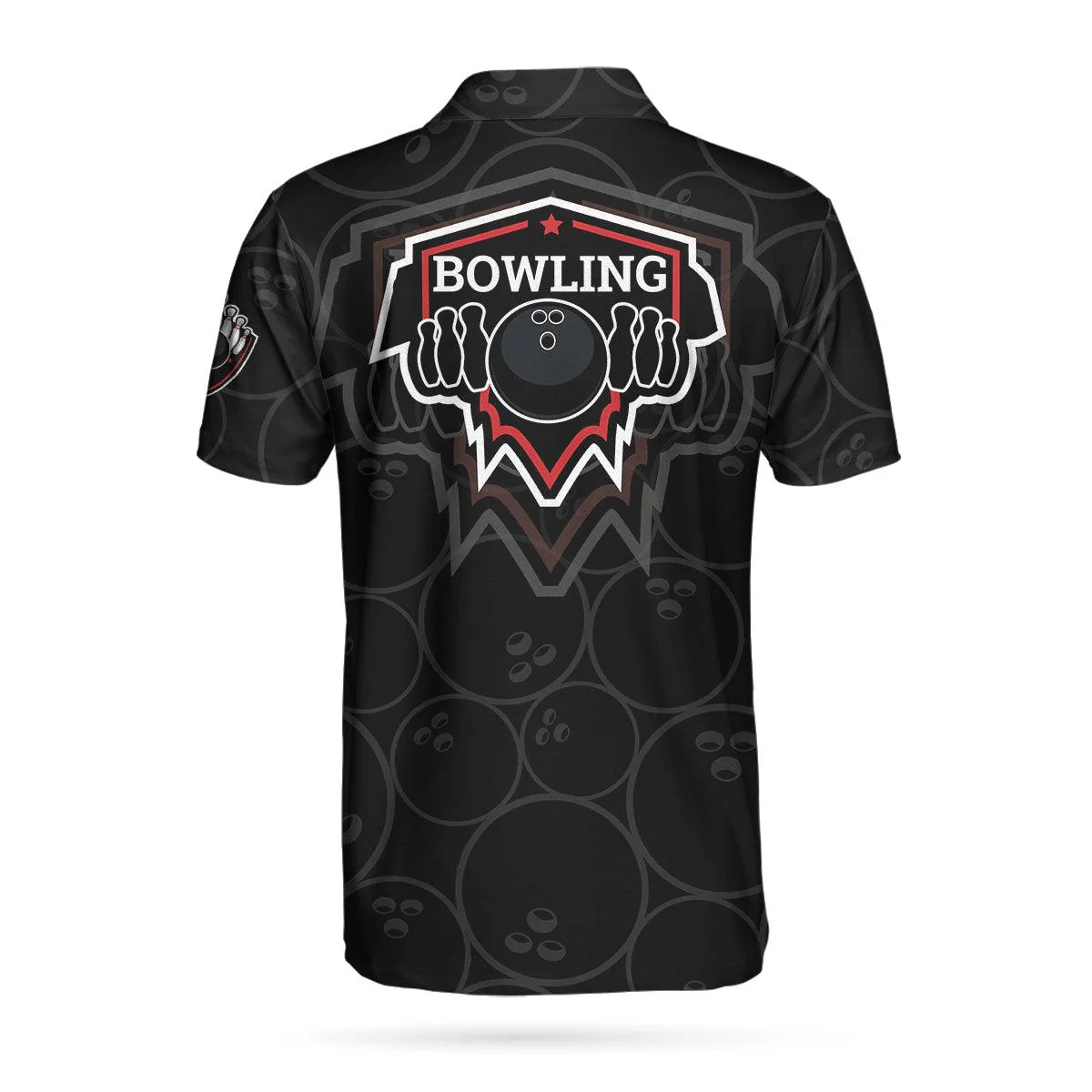 Bowling Men Polo Shirt - Bowling In Fire And American Flag Bowling Polo Shirt - Perfect Gift For Friend, Family, Bowling Lovers - Image 2