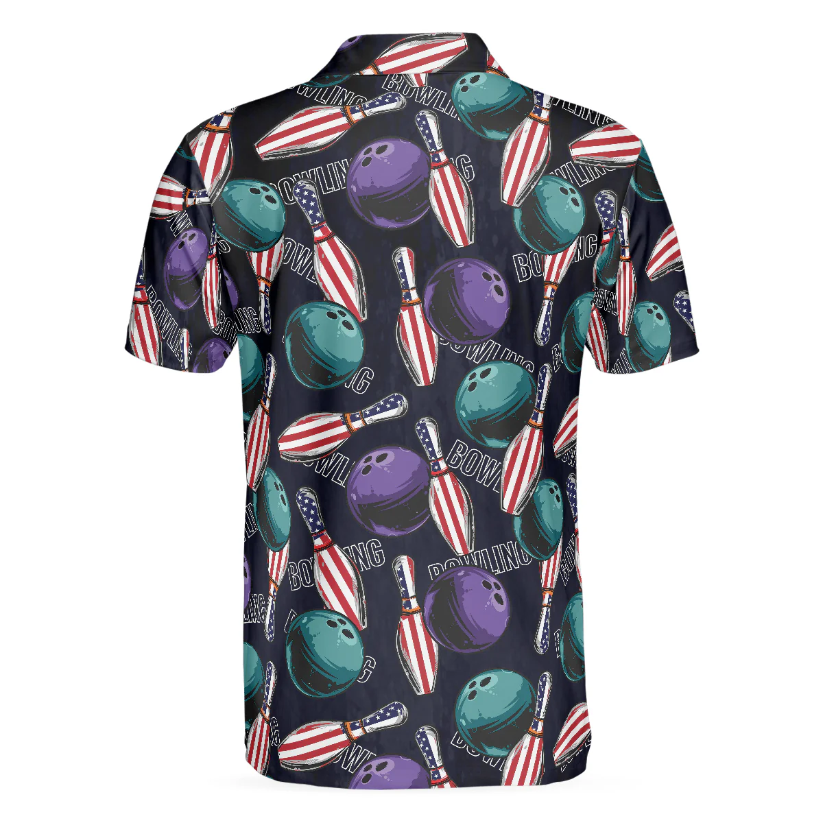 Bowling Men Polo Shirt - Bowling Is My Life Polo Shirt, American Flag Pattern Bowling Polo Shirt - Perfect Gift For Friend, Family, Bowling Lovers - Image 5