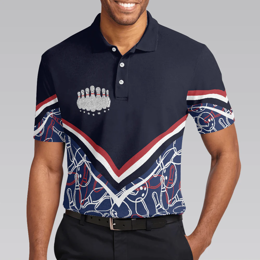 Bowling Men Polo Shirt - Bowling Seamless Pattern Men Polo Shirt, Bill Martin Tire Bowling Polo Shirt - Gift For Friend, Family, Bowling Lovers - Image 6