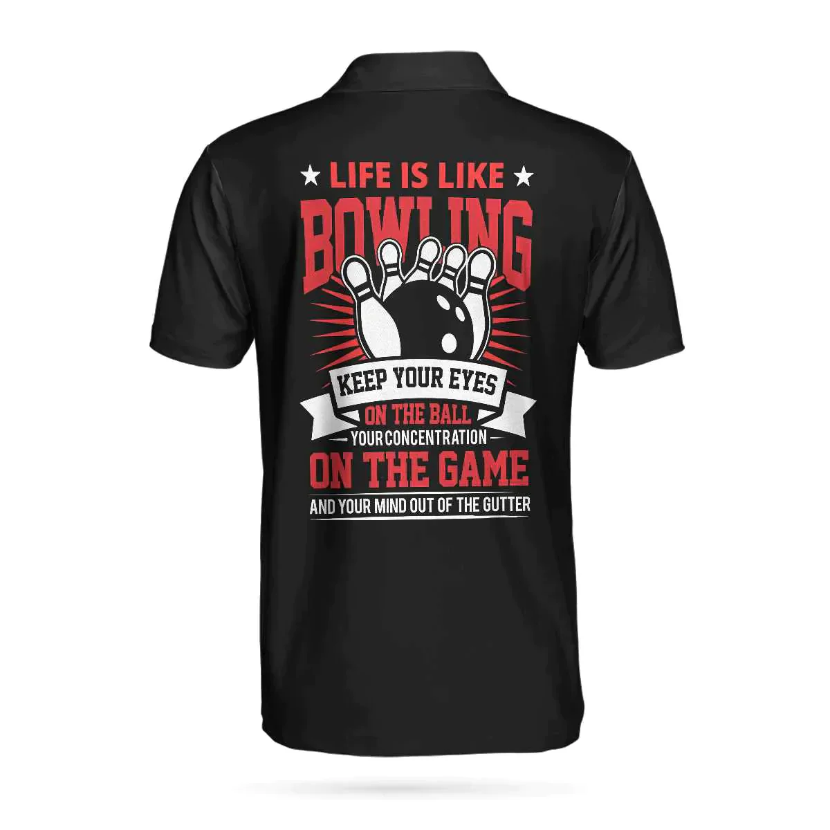 Bowling Men Polo Shirt Custom Name - Fire Bowling Keep Your Eyes On The Balls Bowling Personalized Bowling Polo Shirt - Gift For Friend, Family, Bowling Lovers - Image 4