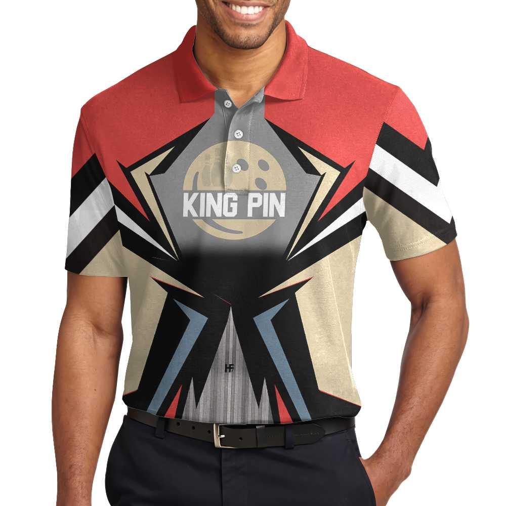 Bowling Men Polo Shirt Custom Name - King Pin Bowling Personalized Bowling Polo Shirt - Perfect Gift For Friend, Family, Bowling Lovers - Image 4