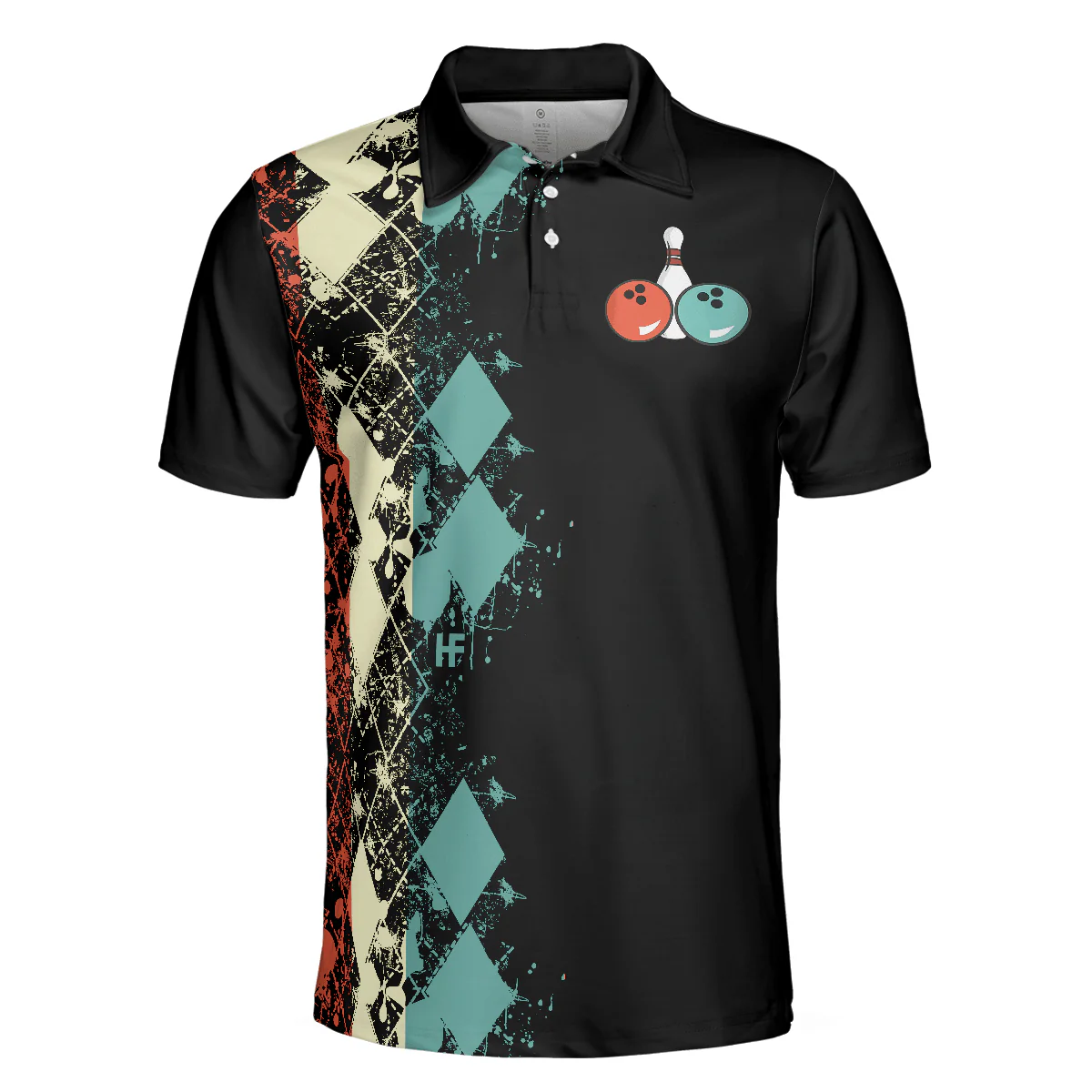 Bowling Men Polo Shirt - Does This Shirt Make My Ball Look Big, Unique Argyle Pattern Bowling Polo Shirt - Gift For Friend, Family, Bowling Lovers - Image 4