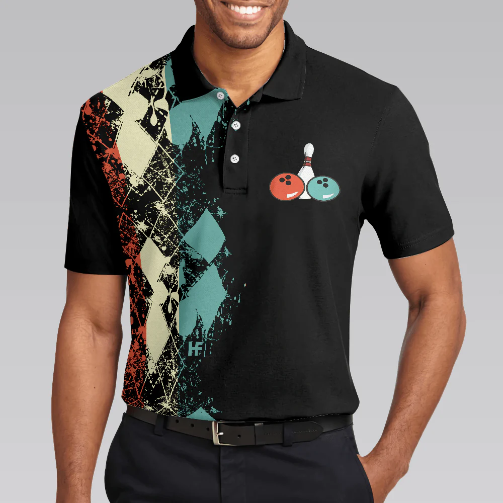 Bowling Men Polo Shirt - Does This Shirt Make My Ball Look Big, Unique Argyle Pattern Bowling Polo Shirt - Gift For Friend, Family, Bowling Lovers - Image 5