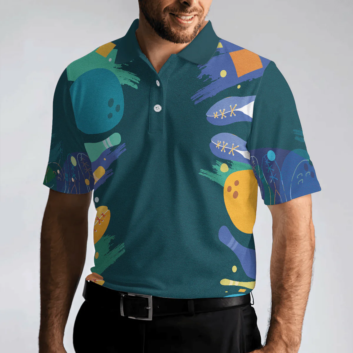 Bowling Men Polo Shirt - Sleep Less Bow More Mens Green Bowling Polo Shirt - Gift For Friend, Family, Bowling Lovers - Image 5