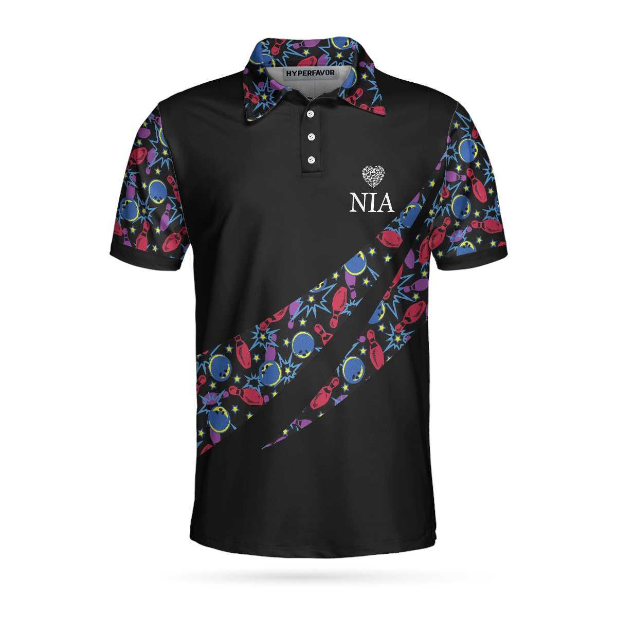 Bowling Men Polo Shirt - Splits Bowling Logo NIA Bowling Personalized Polo Shirt - Gift For Friend, Family, Bowling Lovers - Image 4