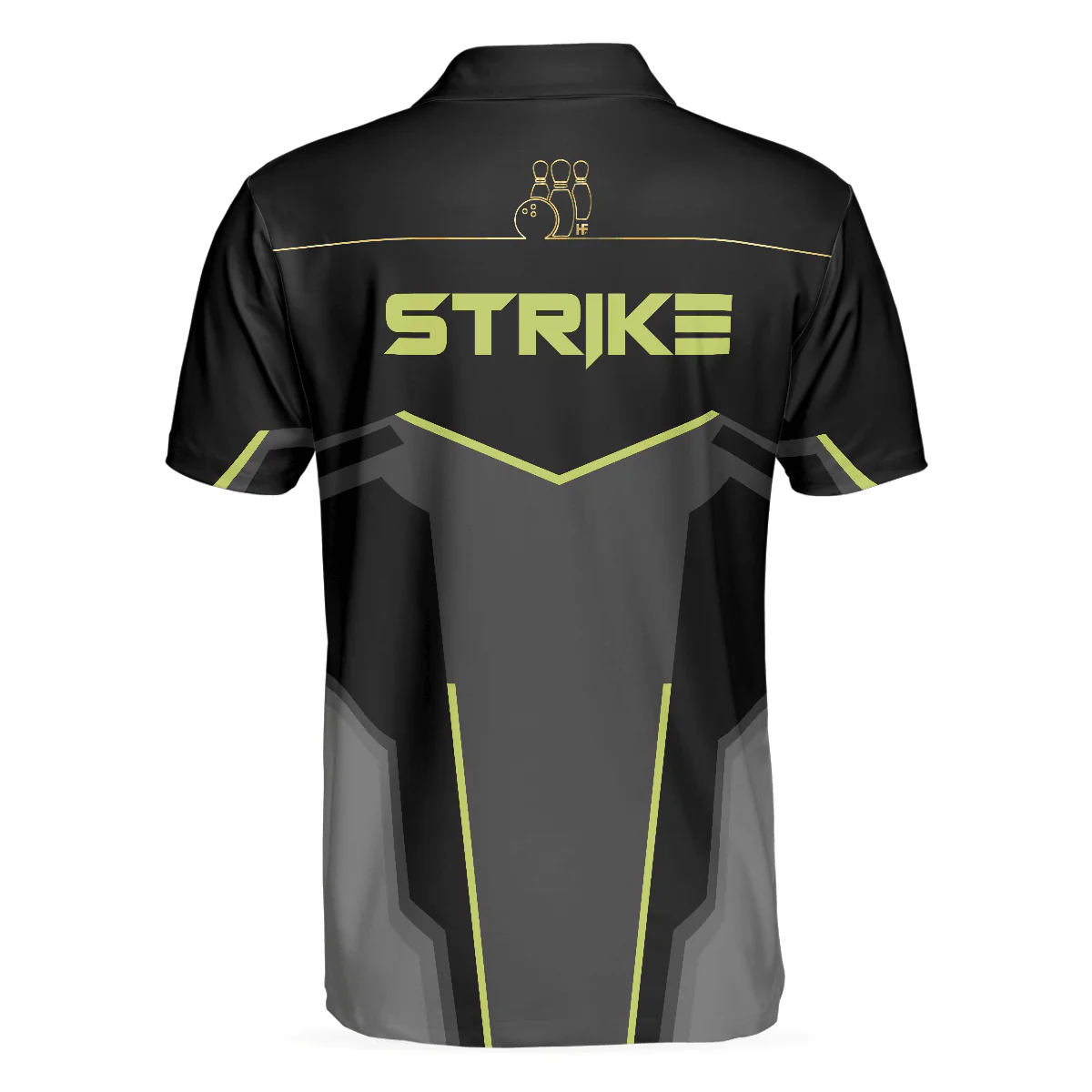 Bowling Men Polo Shirt - Strike Black And Golden Pattern Bowling Polo Shirt - Gift For Friend, Family, Bowling Lovers - Image 3