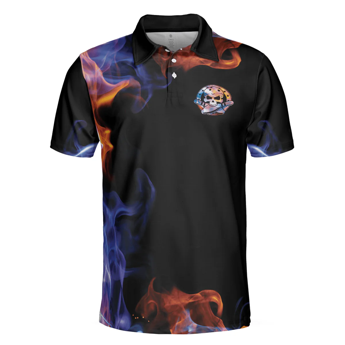 Bowling Men Polo Shirt - There Is No Crying In Bowling Just Lots Of Swearing Polo Shirt, Cool Flame Bowling Polo Shirt - Gift For Friend, Family, Bowling Lovers - Image 4