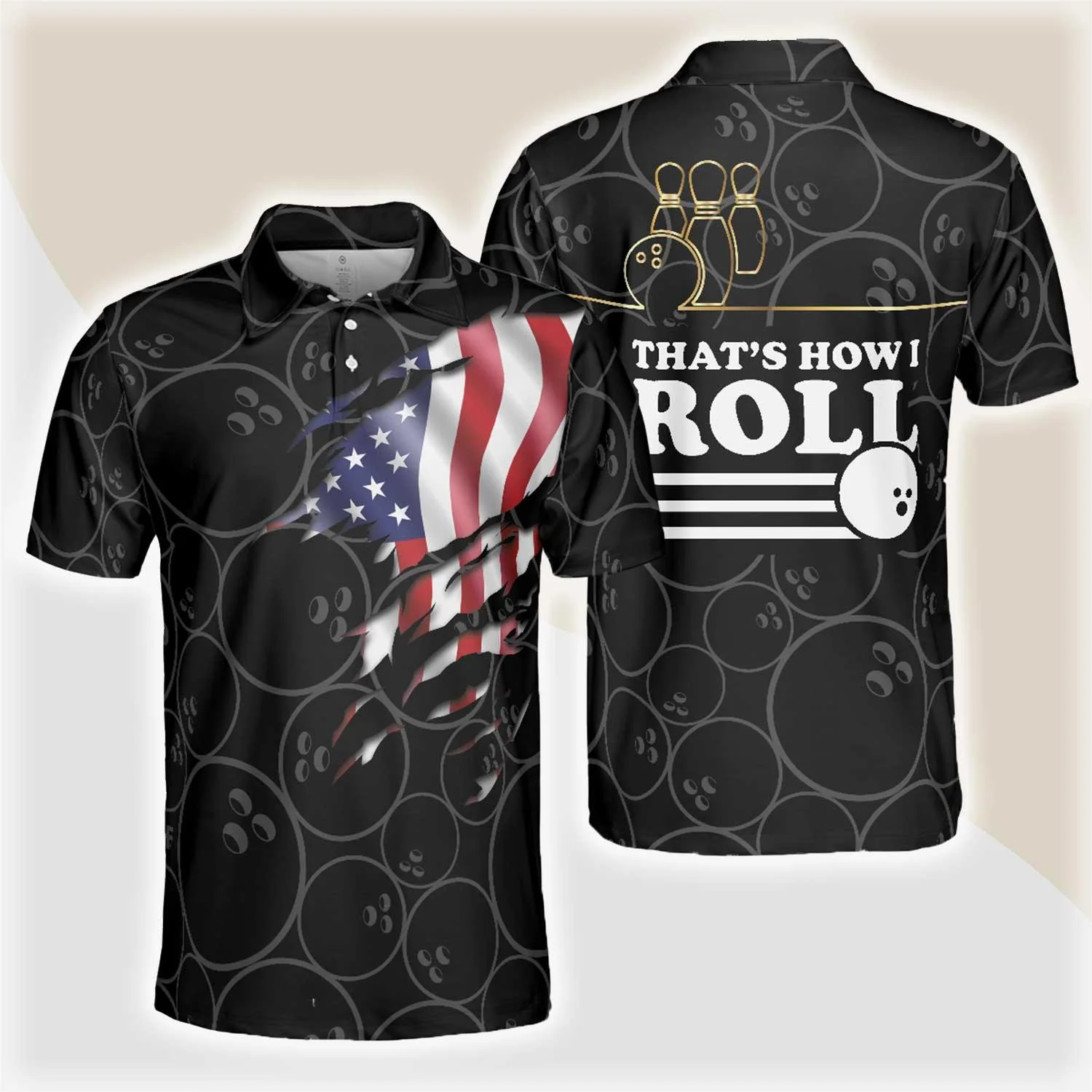 Bowling Polo Shirt, Best Bowling Shirt For Men, American Flag Bowling Shirt For Male Bowlers - Perfect Gift For Bowling Lovers, Bowlers