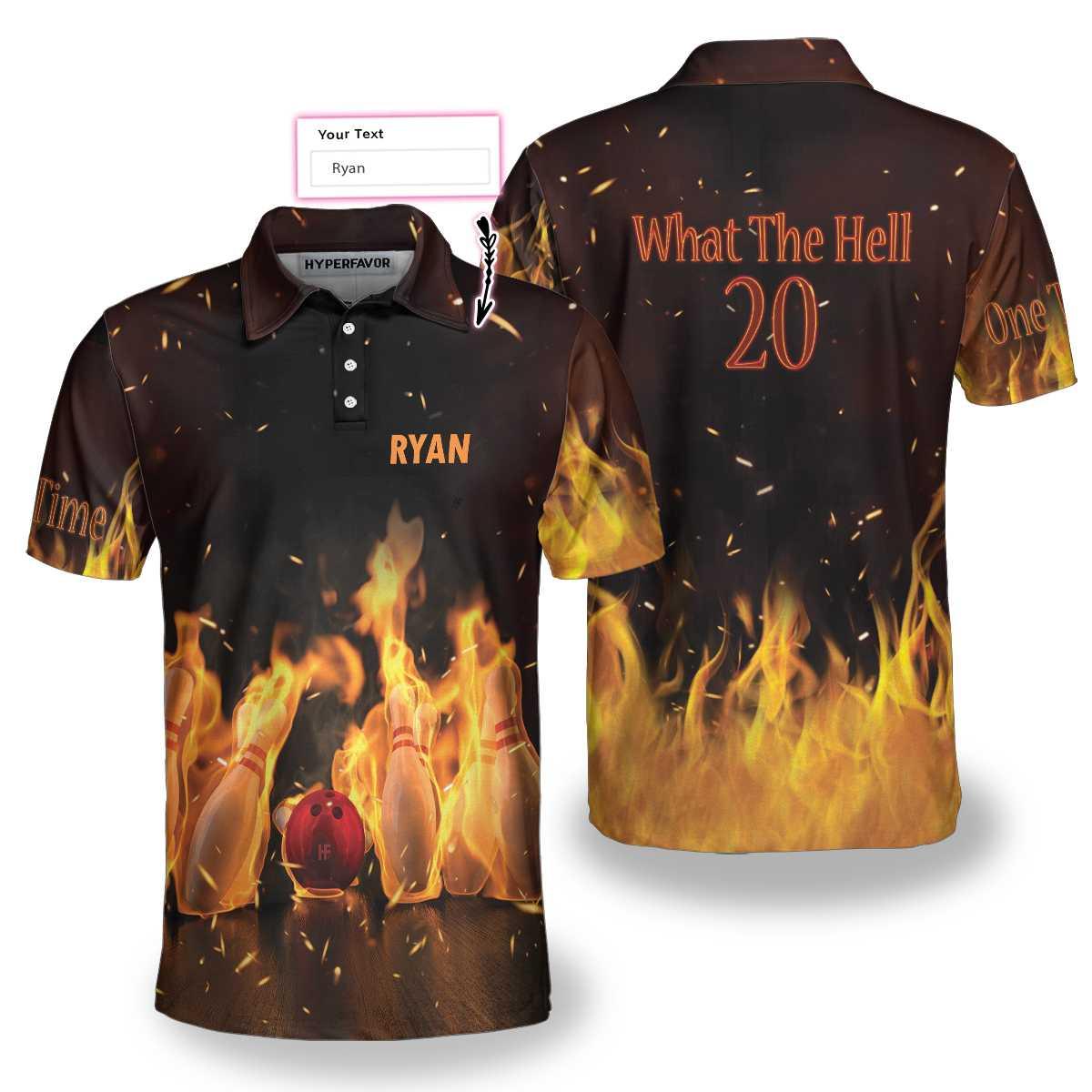 Bowling Polo Shirt For Men - What The Hell 20 Bowling Custom Name Polo Shirt - Perfect Gift For Men, Bowling Lover