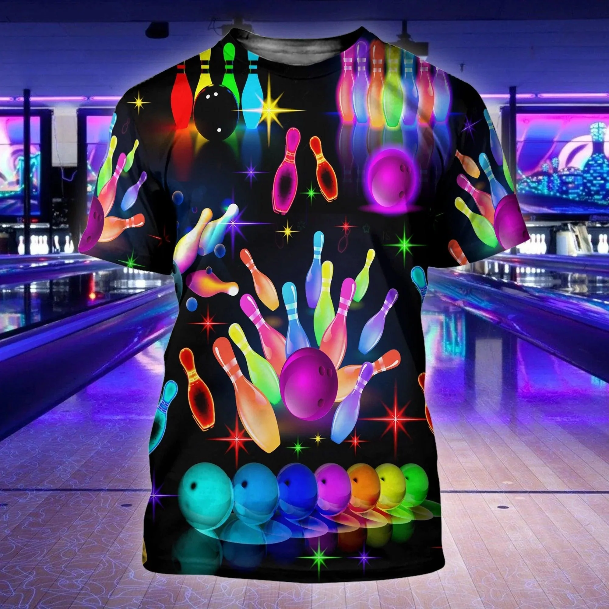 Bowling T Shirt, Bowling Rainbow Colorful Shirt For Men And Women, Bowling Team Players Uniform - Perfect Gift For Bowling Lovers, Bowlers