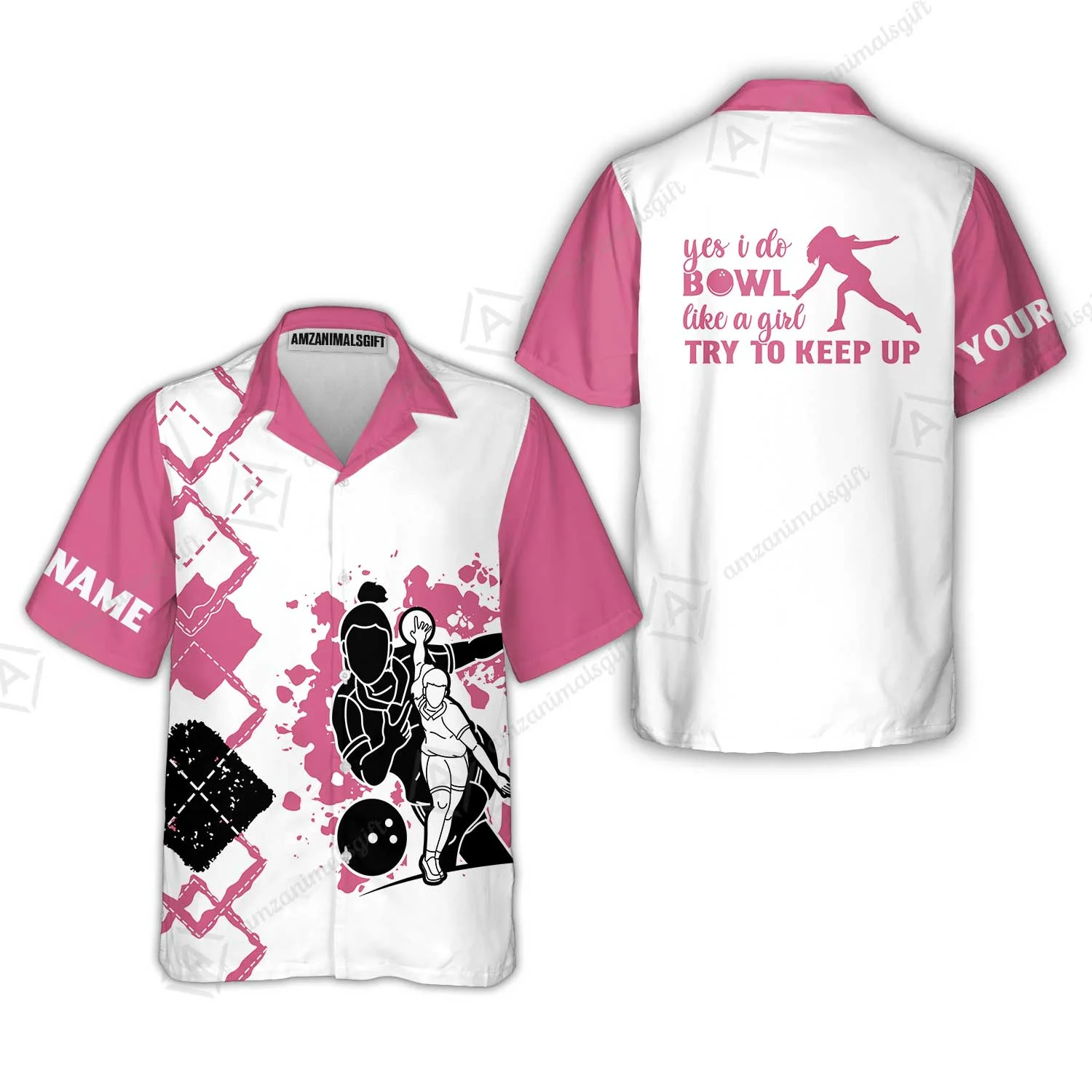 Bowling Women Polo Shirt Custom Name - Yes I Do Bowl Like A Girl Try To Keep Up  Personalized Bowling Polo Shirt - Gift For Friend, Family, Bowling Lovers - Image 7