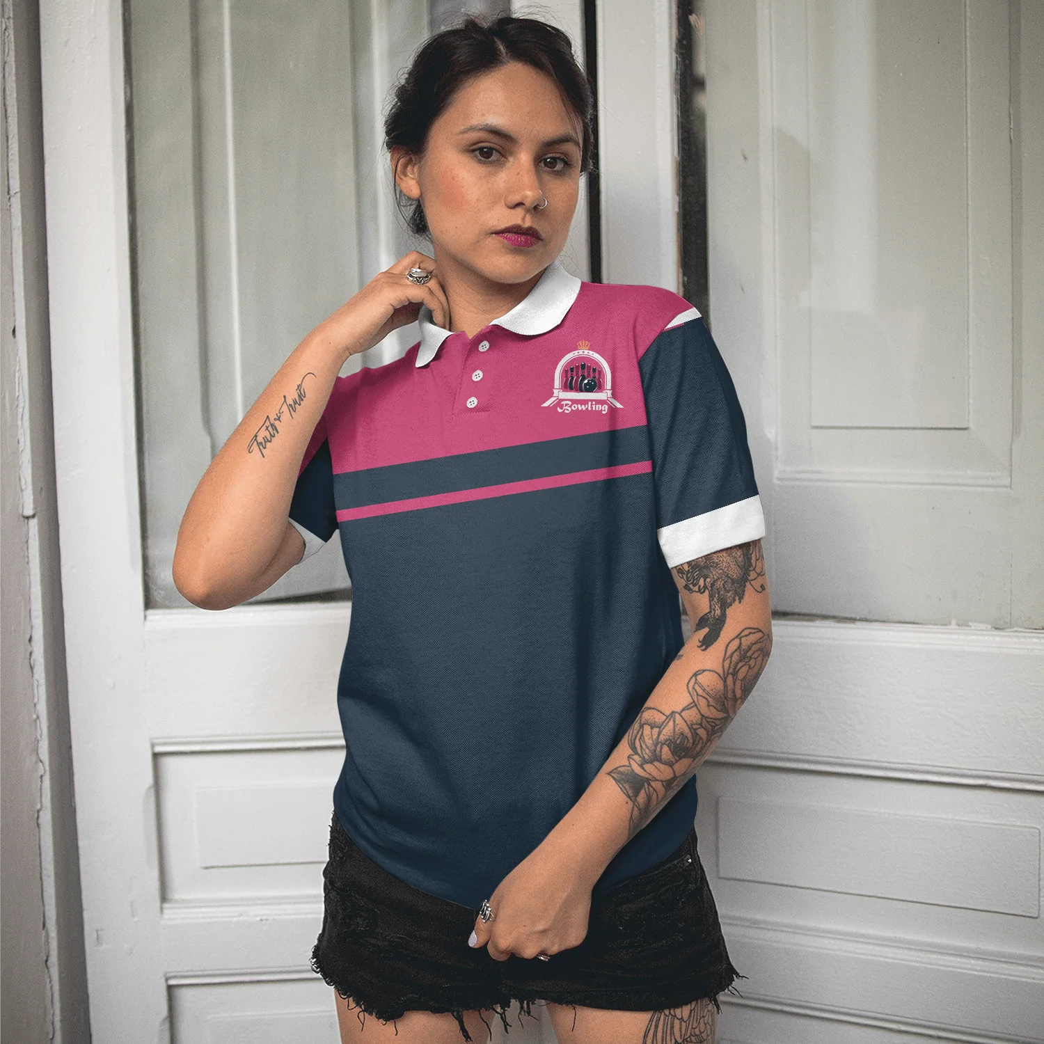 Bowling Women Polo Shirt - This Princess Wears Bowling Shoes Bowling Polo Shirt - Gift For Wife, Family, Bowling Lovers - Image 6
