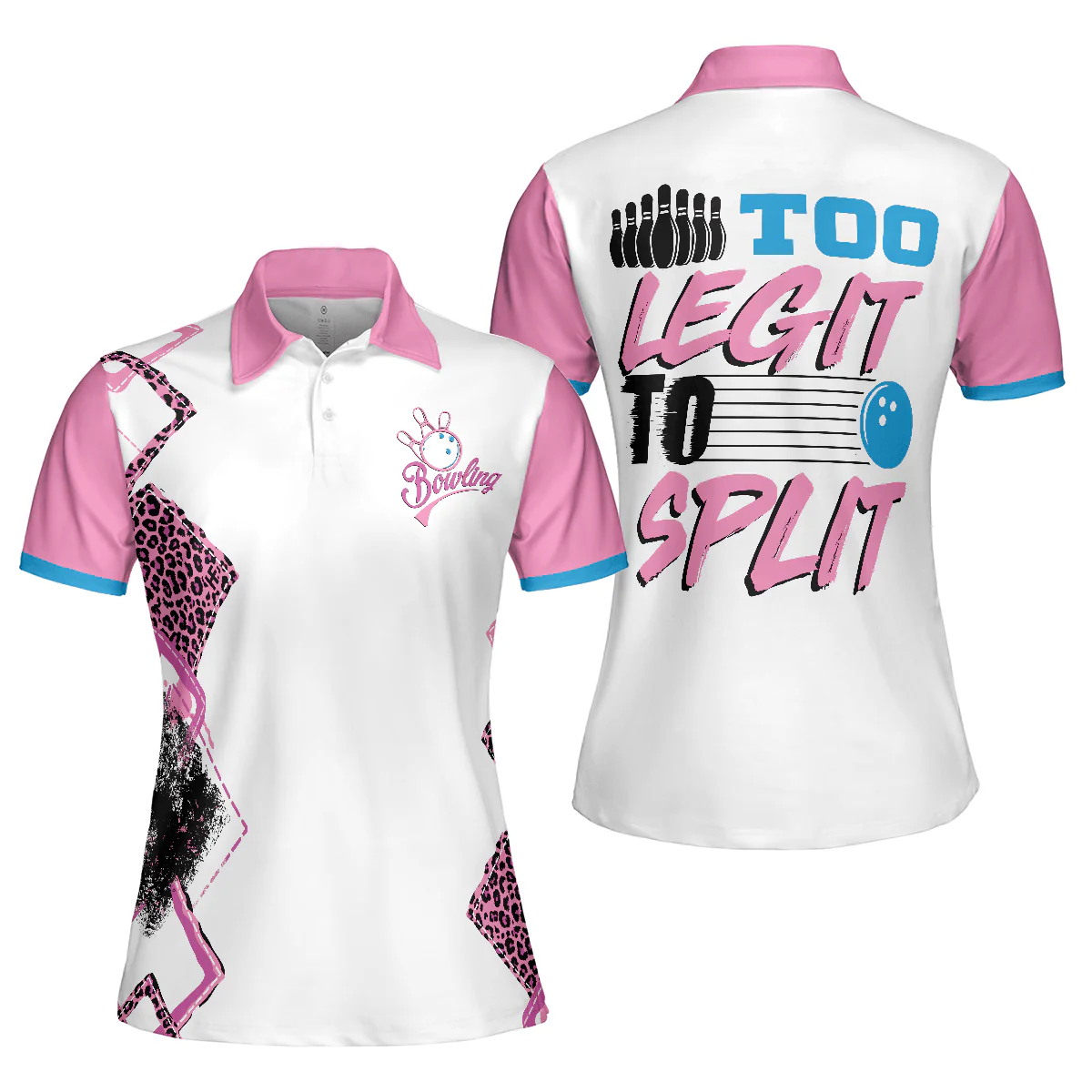 Bowling Women Polo Shirt - Too Legit To Split Bowling Polo Shirt - Gift For Wife, Family, Bowling Lovers - Image 2