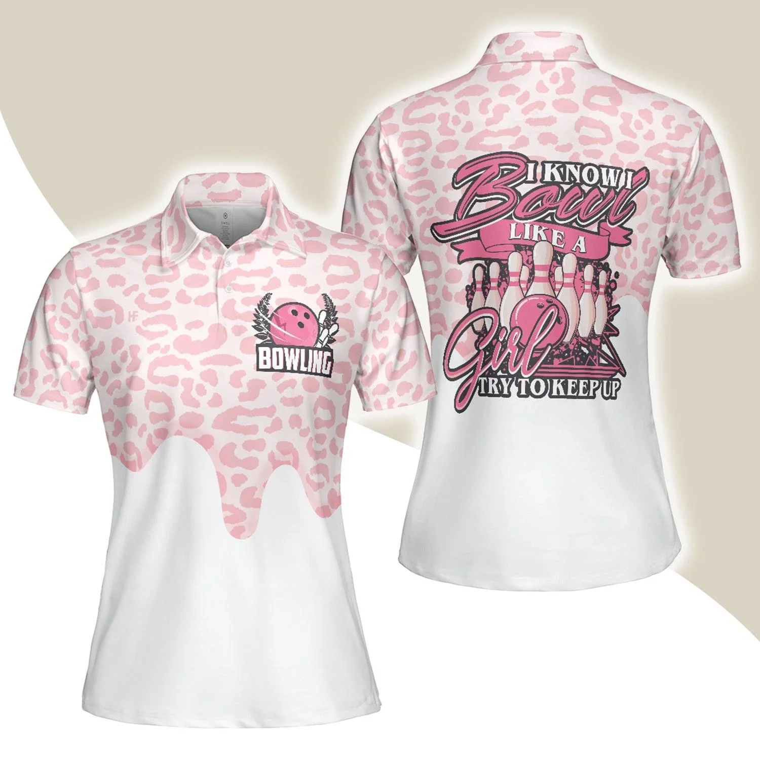 Bowling Women Polo Shirt - Women Bowling Polo Shirt, I Bowl Like A Girl Try To Keep Up Bowling Polo Shirt - Gift For Wife, Family, Bowling Lovers